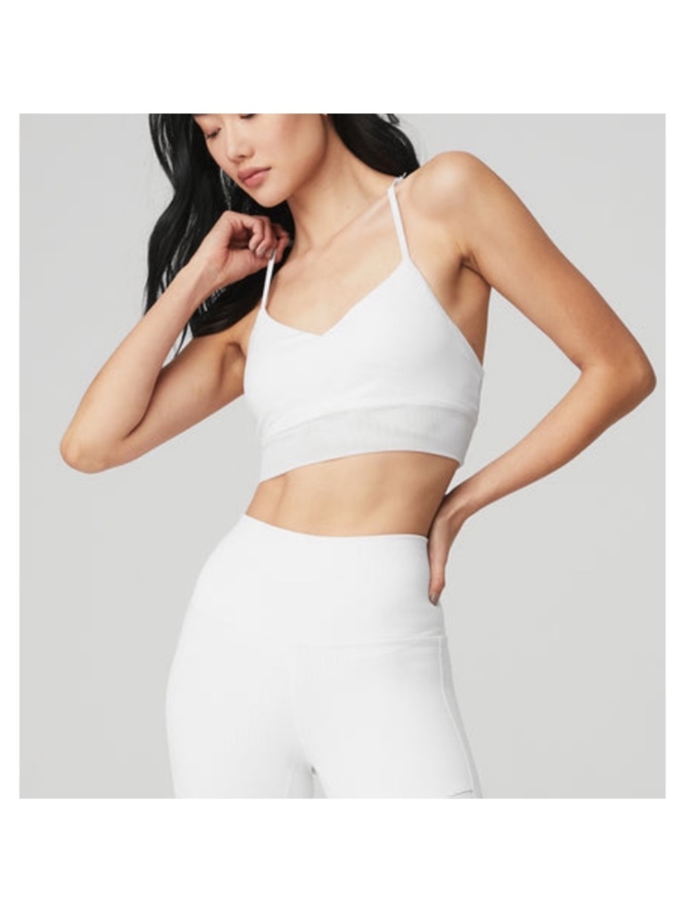 Alo Yoga White Lavish Bra - Size Medium